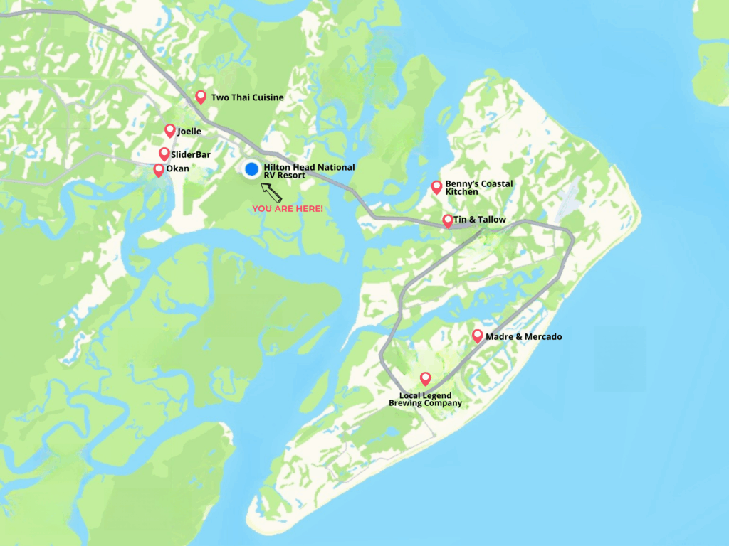 New Restaurants Map 4 Where to Eat: 8 Exciting New Restaurants in Hilton Head & Bluffton